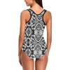 Tie Dye Black White Design Print One Piece Swimsuit-JTAMIGO.COM