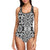 Tie Dye Black White Design Print One Piece Swimsuit-JTAMIGO.COM