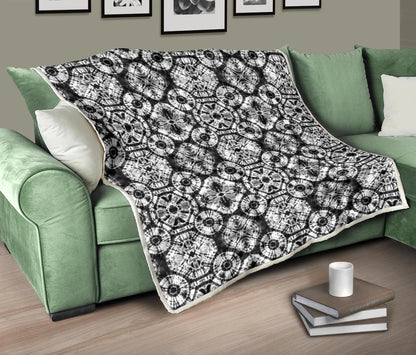 Tie Dye Black White Design Print Premium Quilt-JTAMIGO.COM