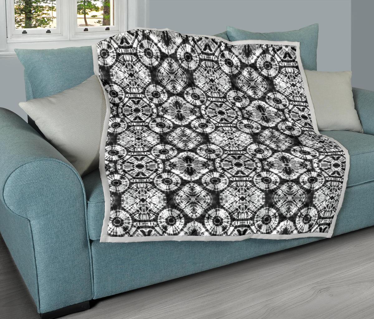 Tie Dye Black White Design Print Premium Quilt-JTAMIGO.COM
