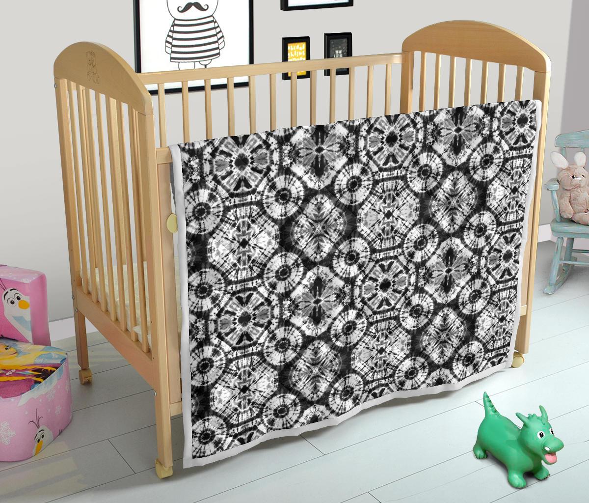 Tie Dye Black White Design Print Premium Quilt-JTAMIGO.COM