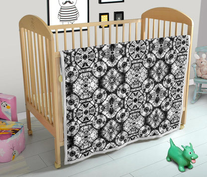 Tie Dye Black White Design Print Premium Quilt-JTAMIGO.COM