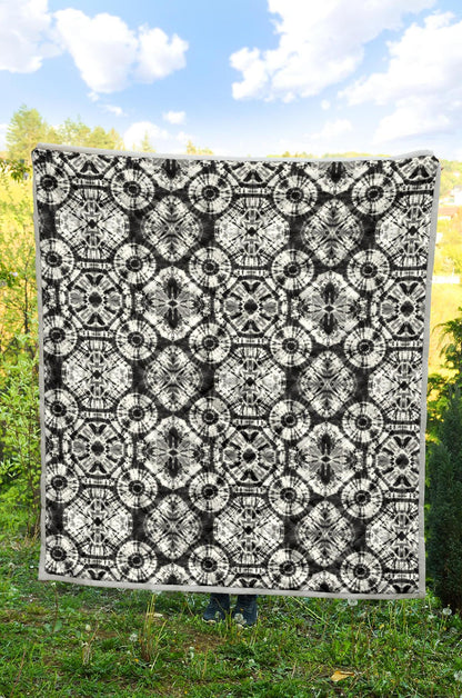 Tie Dye Black White Design Print Premium Quilt-JTAMIGO.COM