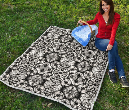 Tie Dye Black White Design Print Premium Quilt-JTAMIGO.COM