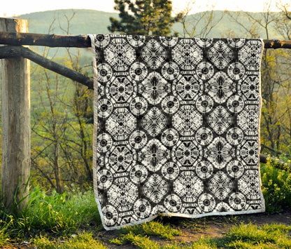 Tie Dye Black White Design Print Premium Quilt-JTAMIGO.COM