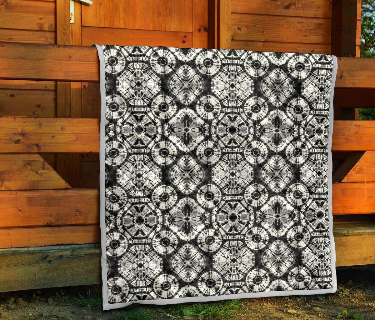 Tie Dye Black White Design Print Premium Quilt-JTAMIGO.COM