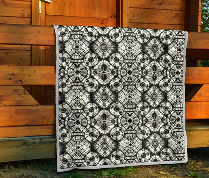 Tie Dye Black White Design Print Premium Quilt-JTAMIGO.COM