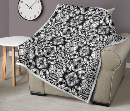 Tie Dye Black White Design Print Premium Quilt-JTAMIGO.COM