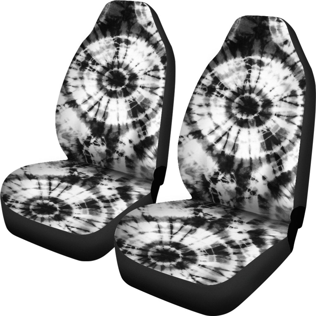 Tie Dye Black White Design Print Universal Fit Car Seat Covers