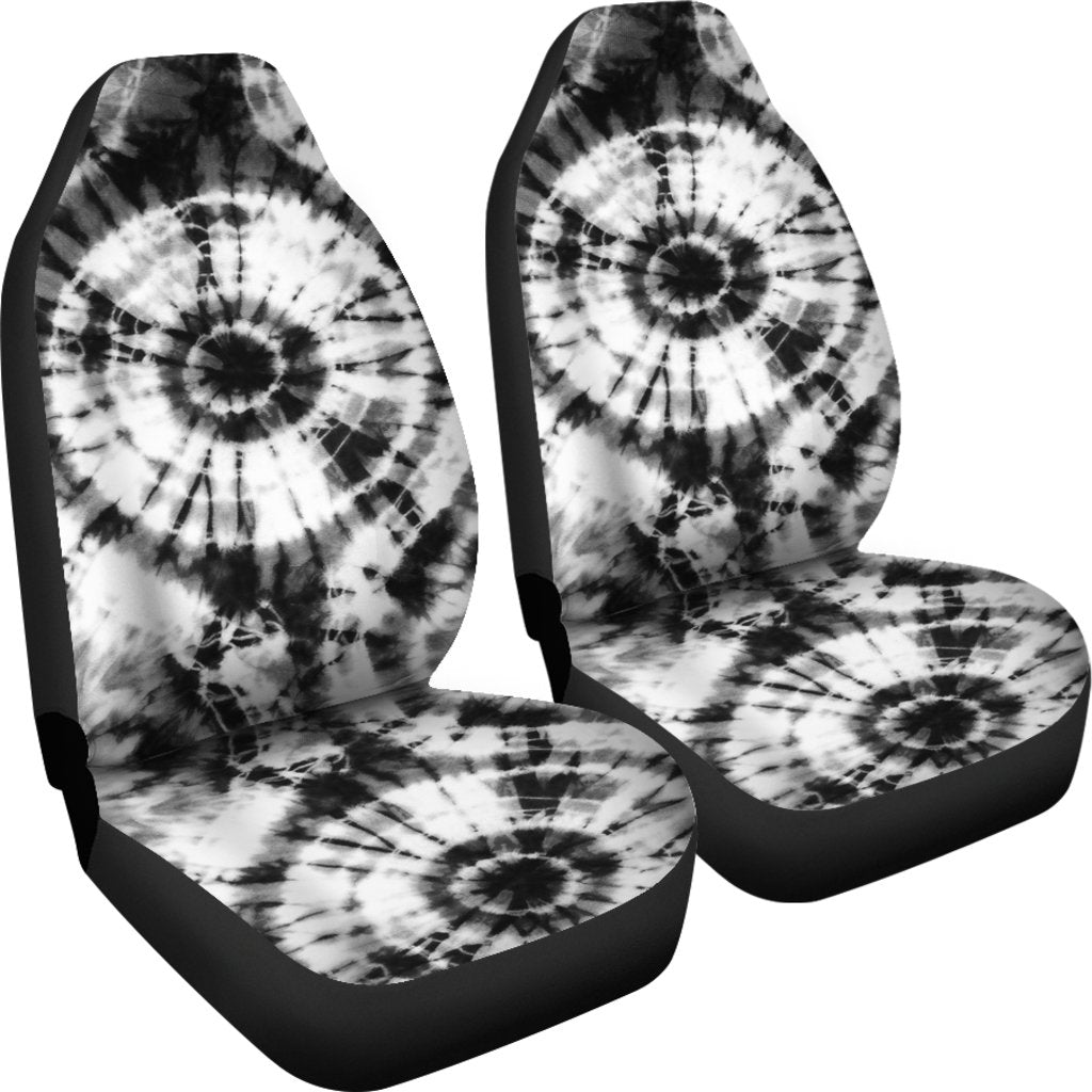 Tie Dye Black White Design Print Universal Fit Car Seat Covers