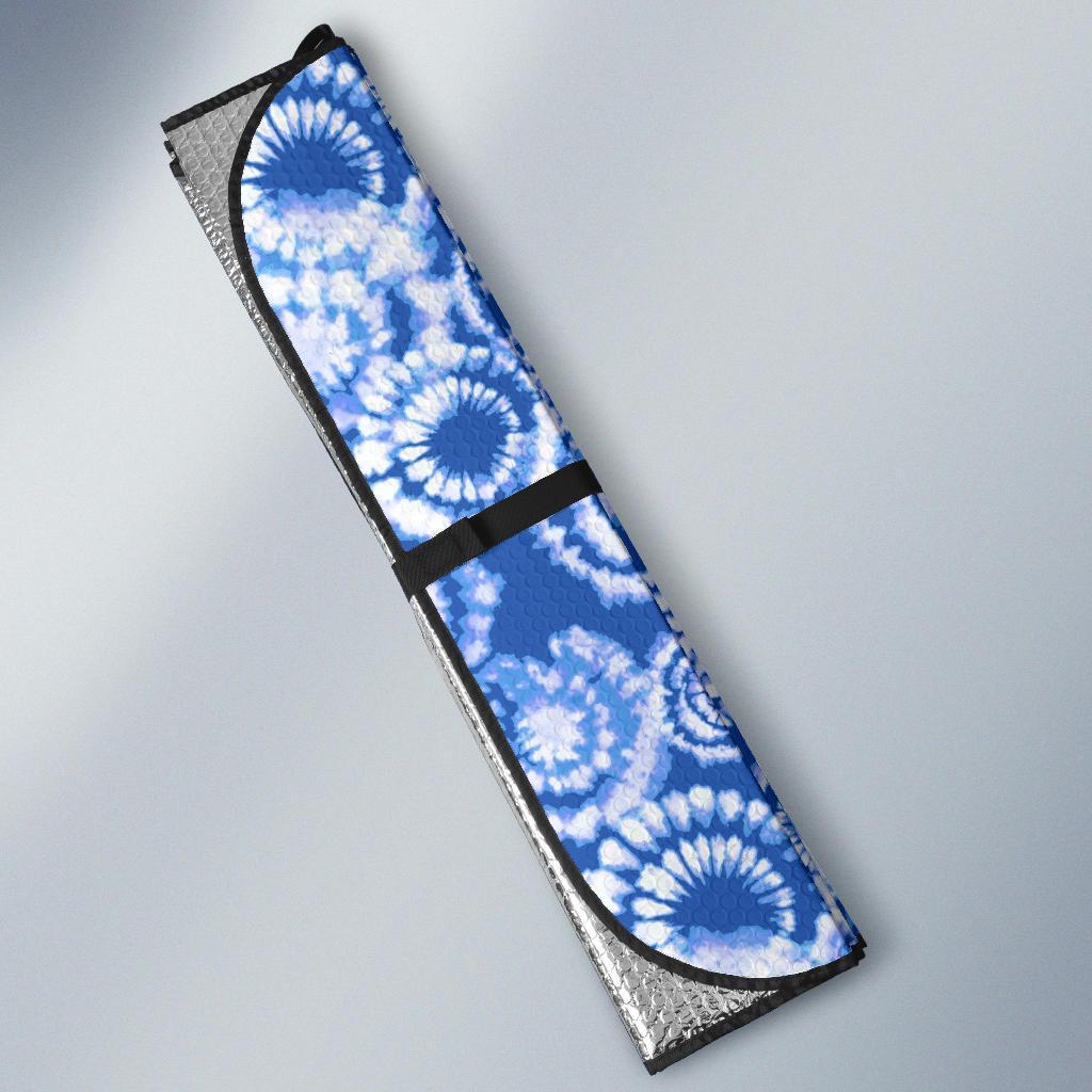 Tie Dye Blue Design Print Car Sun Shade For Windshield