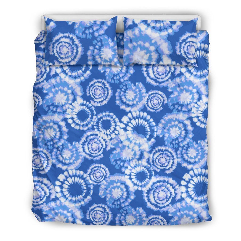 Tie Dye Blue Design Print Duvet Cover Bedding Set
