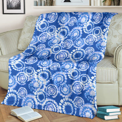 Tie Dye Blue Design Print Fleece Blanket