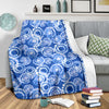 Tie Dye Blue Design Print Fleece Blanket