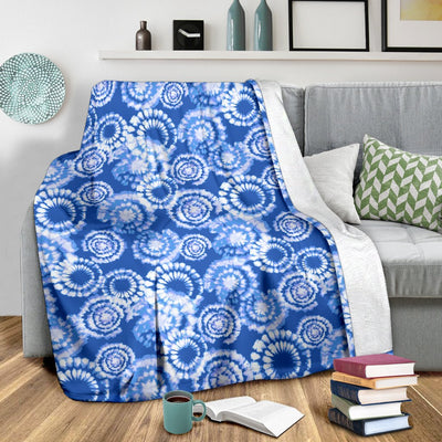 Tie Dye Blue Design Print Fleece Blanket