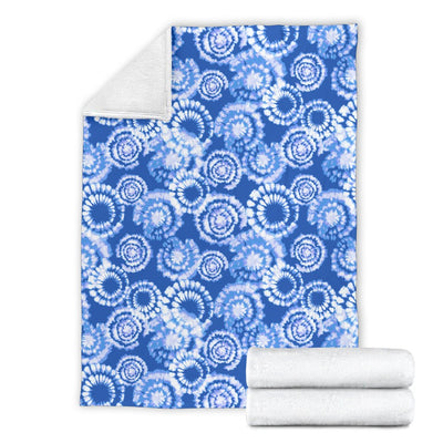 Tie Dye Blue Design Print Fleece Blanket