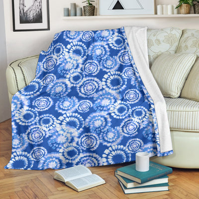 Tie Dye Blue Design Print Fleece Blanket