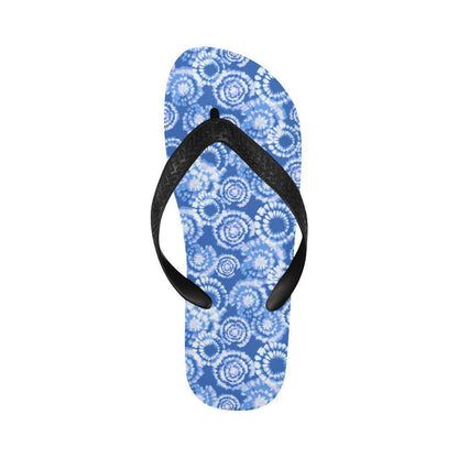 Tie Dye Blue Design Print Flip Flops-JTAMIGO.COM