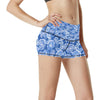 Tie Dye Blue Design Print High Waisted Spandex Shorts-JTAMIGO.COM