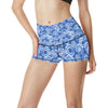 Tie Dye Blue Design Print High Waisted Spandex Shorts-JTAMIGO.COM