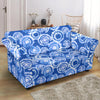 Tie Dye Blue Design Print Loveseat Slipcover-JTAMIGO.COM