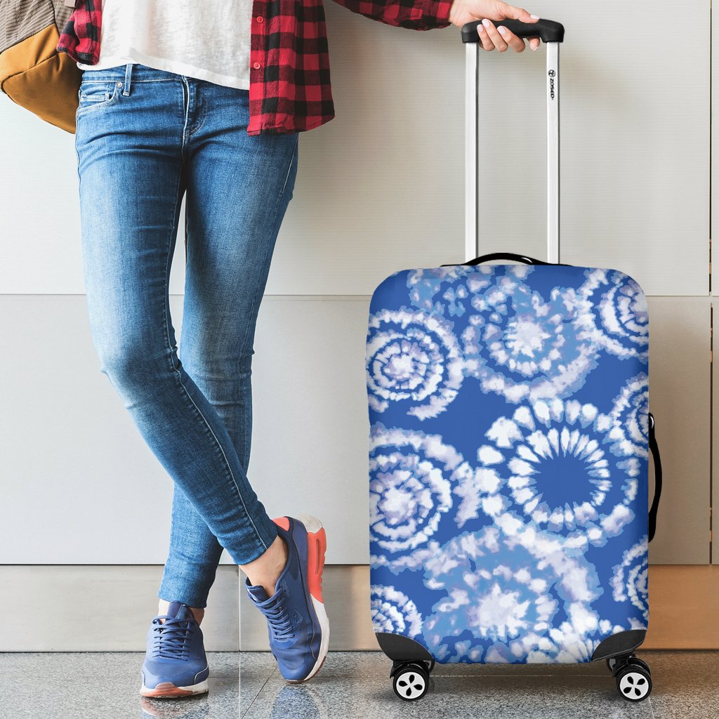 Tie Dye Blue Design Print Luggage Cover Protector