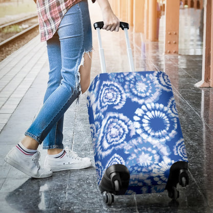 Tie Dye Blue Design Print Luggage Cover Protector