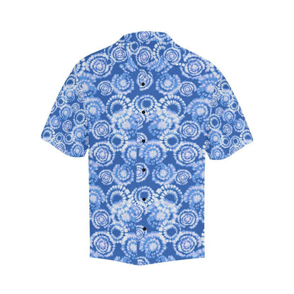 Tie Dye Blue Design Print Men Aloha Hawaiian Shirt