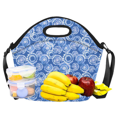 Tie Dye Blue Design Print Neoprene Lunch Bag (Model 1669)(Large)-JTAMIGO.COM