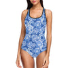 Tie Dye Blue Design Print One Piece Swimsuit-JTAMIGO.COM