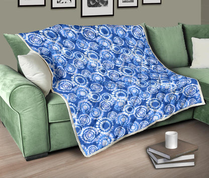 Tie Dye Blue Design Print Premium Quilt-JTAMIGO.COM