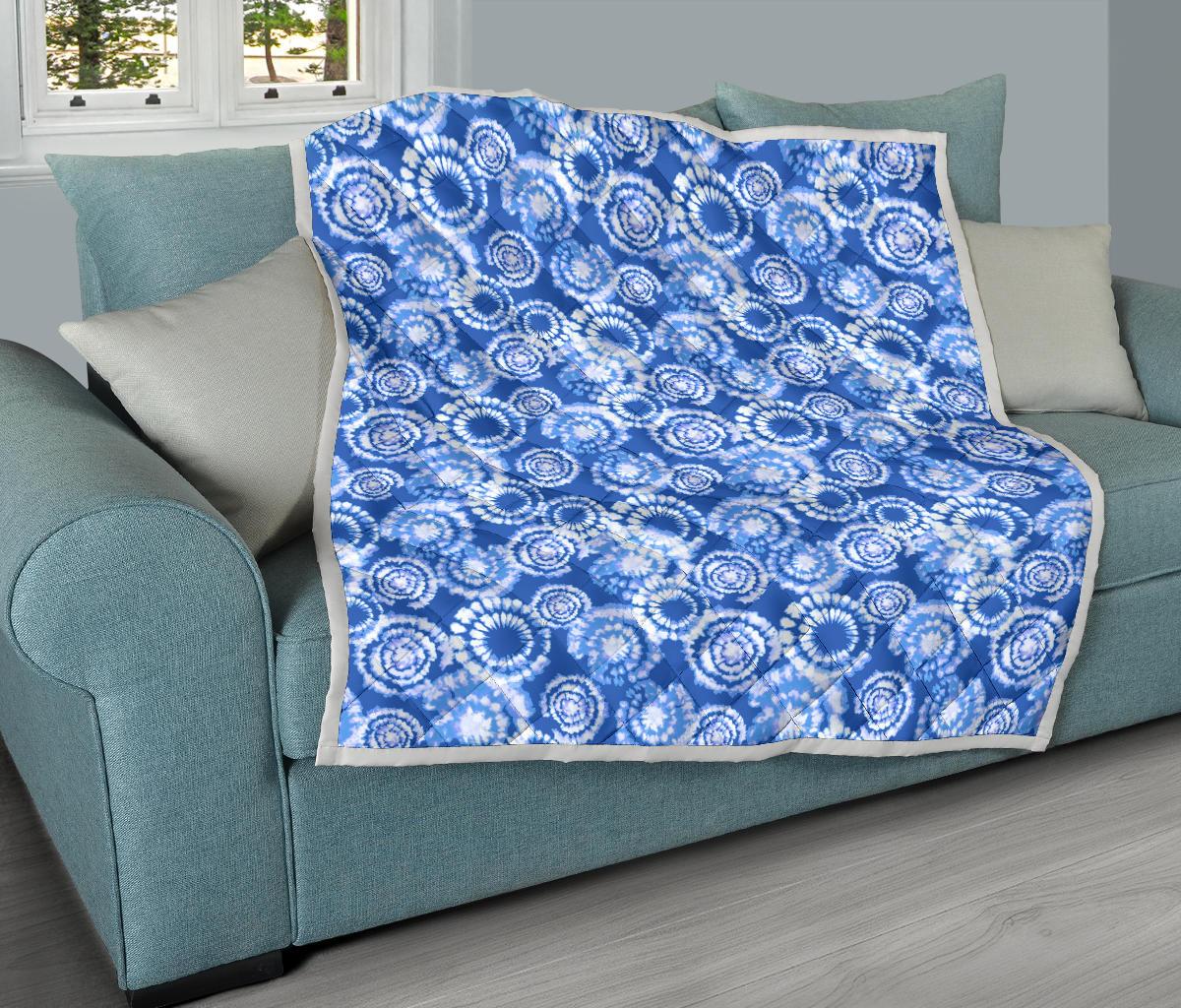 Tie Dye Blue Design Print Premium Quilt-JTAMIGO.COM