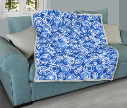 Tie Dye Blue Design Print Premium Quilt-JTAMIGO.COM
