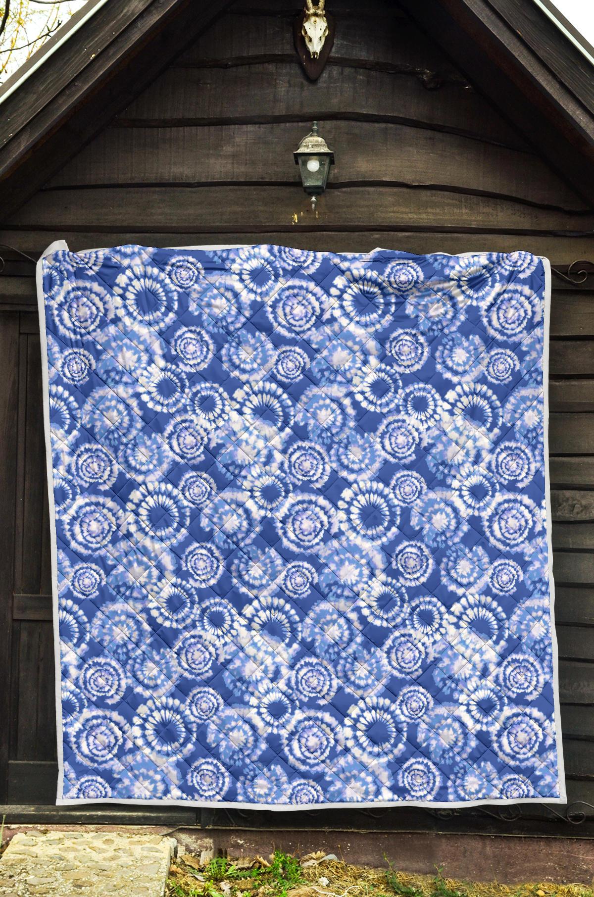 Tie Dye Blue Design Print Premium Quilt-JTAMIGO.COM