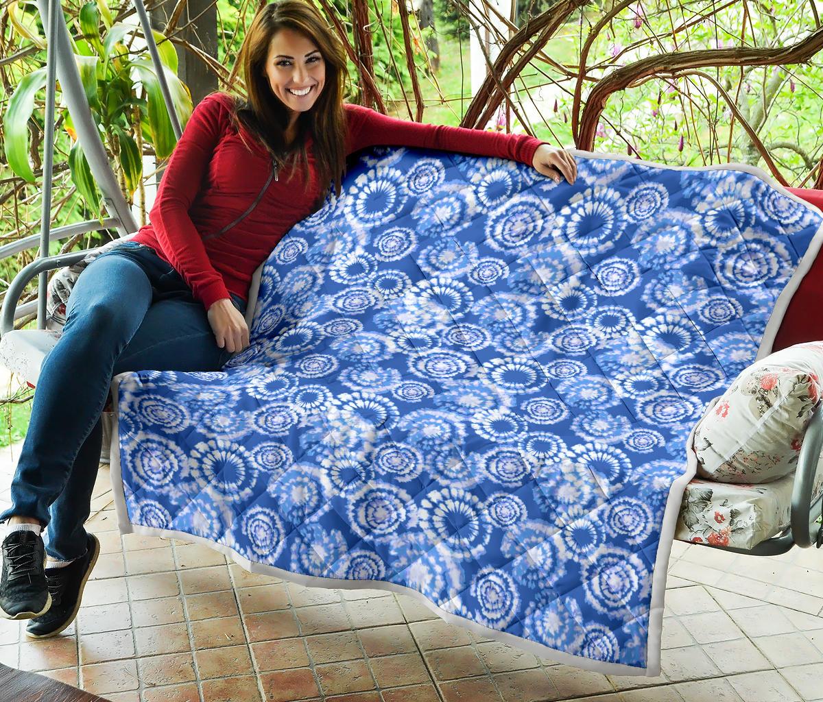 Tie Dye Blue Design Print Premium Quilt-JTAMIGO.COM