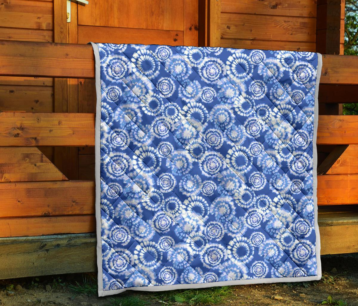 Tie Dye Blue Design Print Premium Quilt-JTAMIGO.COM