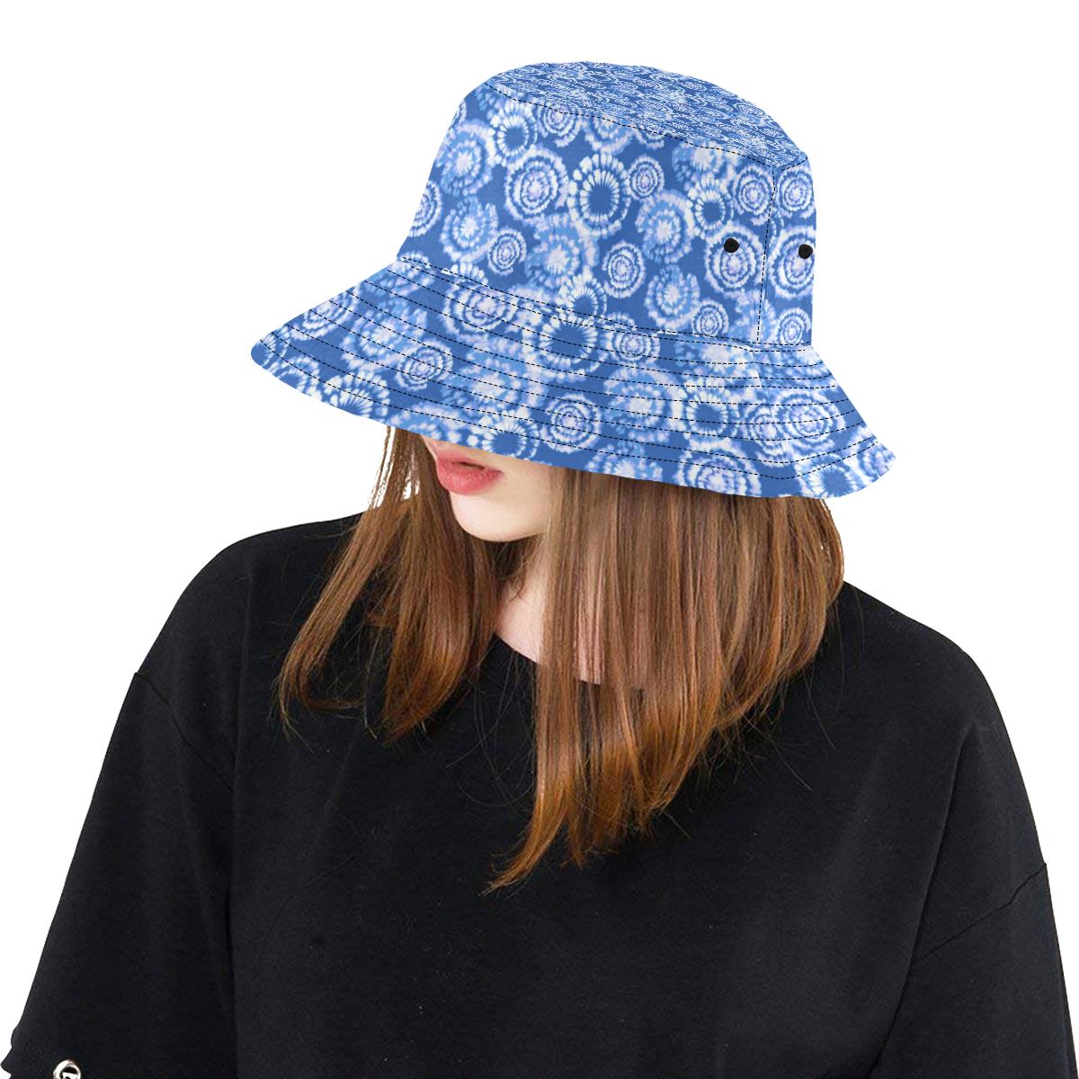 Tie Dye Blue Design Print Unisex Bucket Hat