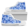 Tie Dye Blue Design Print Women High Top Shoes