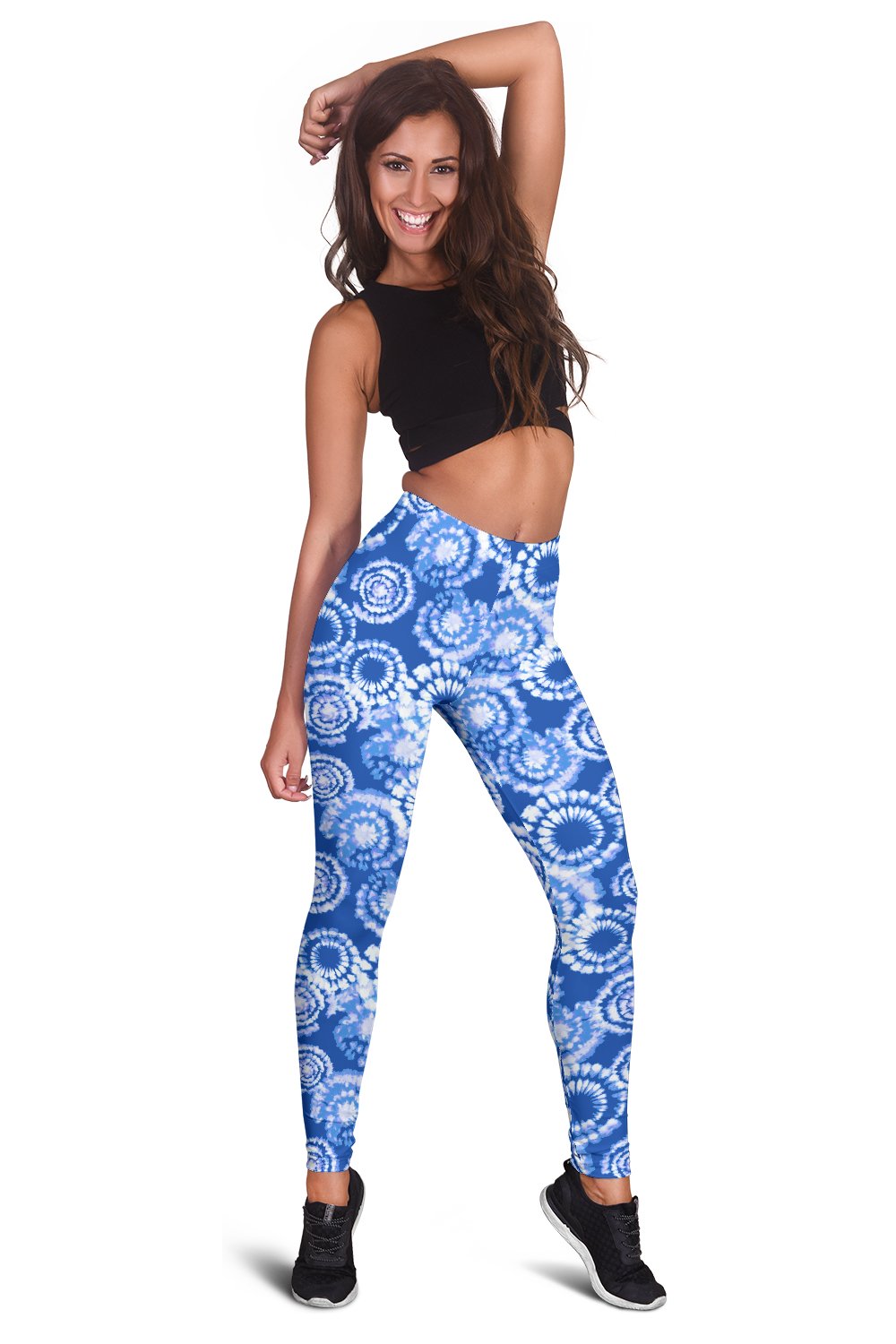 Tie Dye Blue Design Print Women Leggings