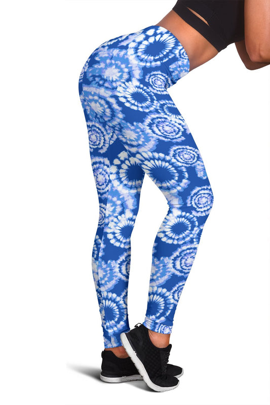 Tie Dye Blue Design Print Women Leggings