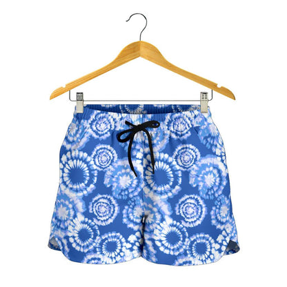 Tie Dye Blue Design Print Women Shorts-JTAMIGO.COM