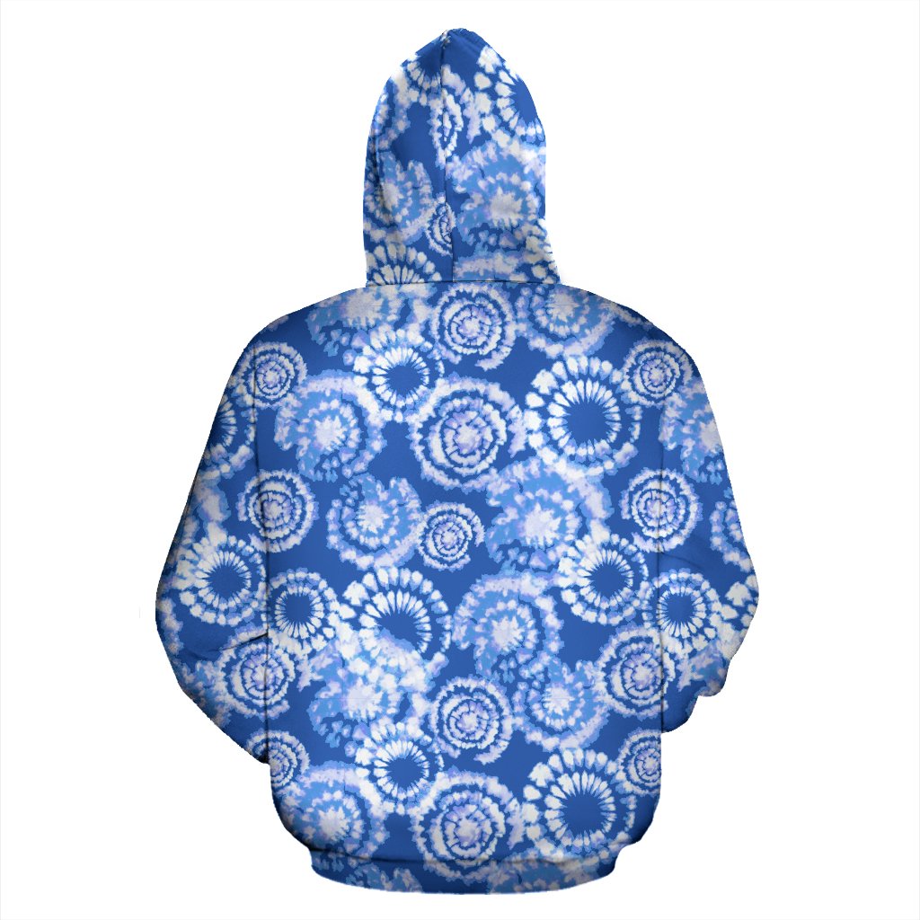 Tie Dye Blue Design Print Zip Up Hoodie