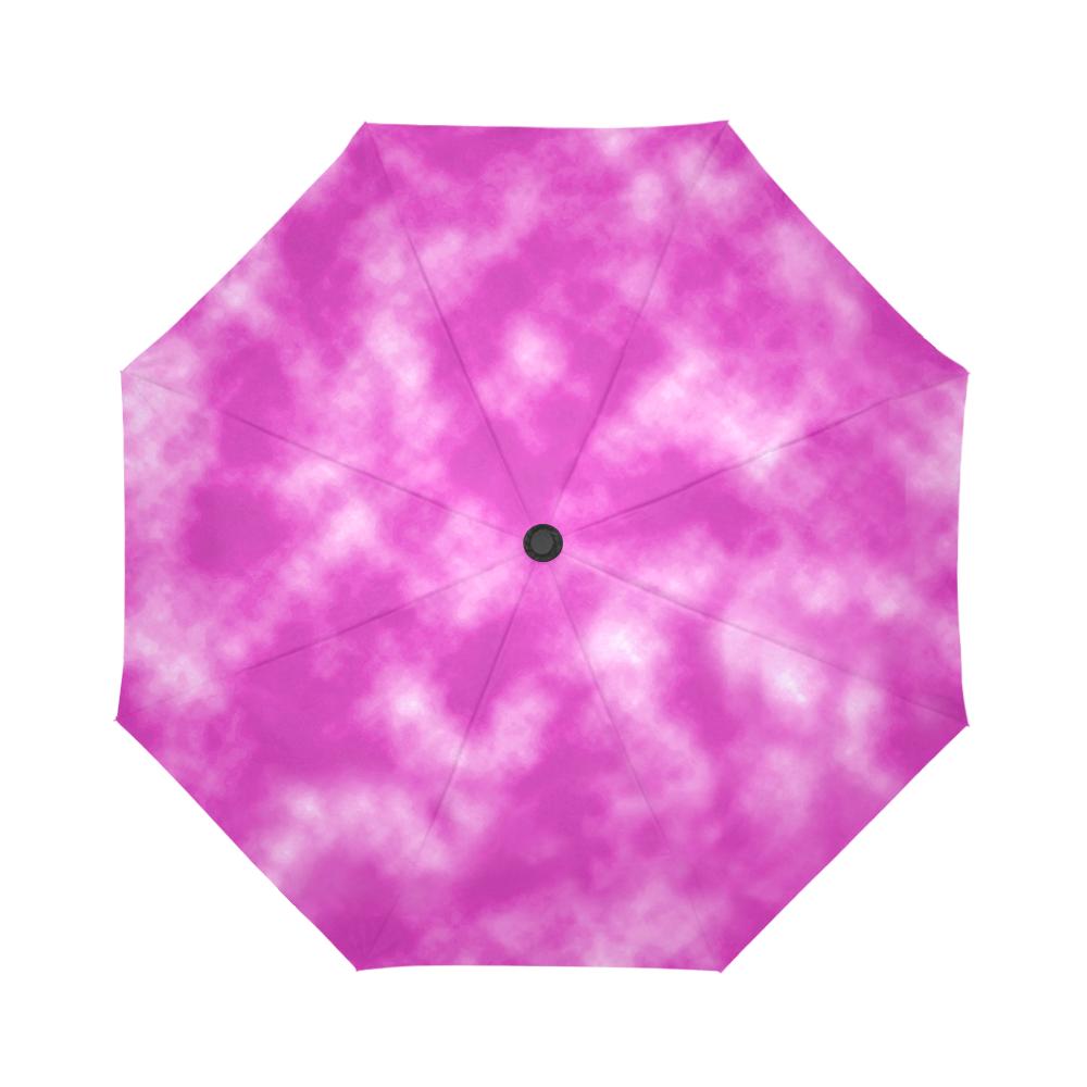 Tie Dye Pink Design Print Automatic Foldable Umbrella