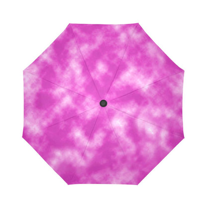 Tie Dye Pink Design Print Automatic Foldable Umbrella