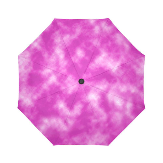 Tie Dye Pink Design Print Automatic Foldable Umbrella