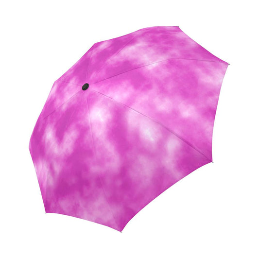 Tie Dye Pink Design Print Automatic Foldable Umbrella