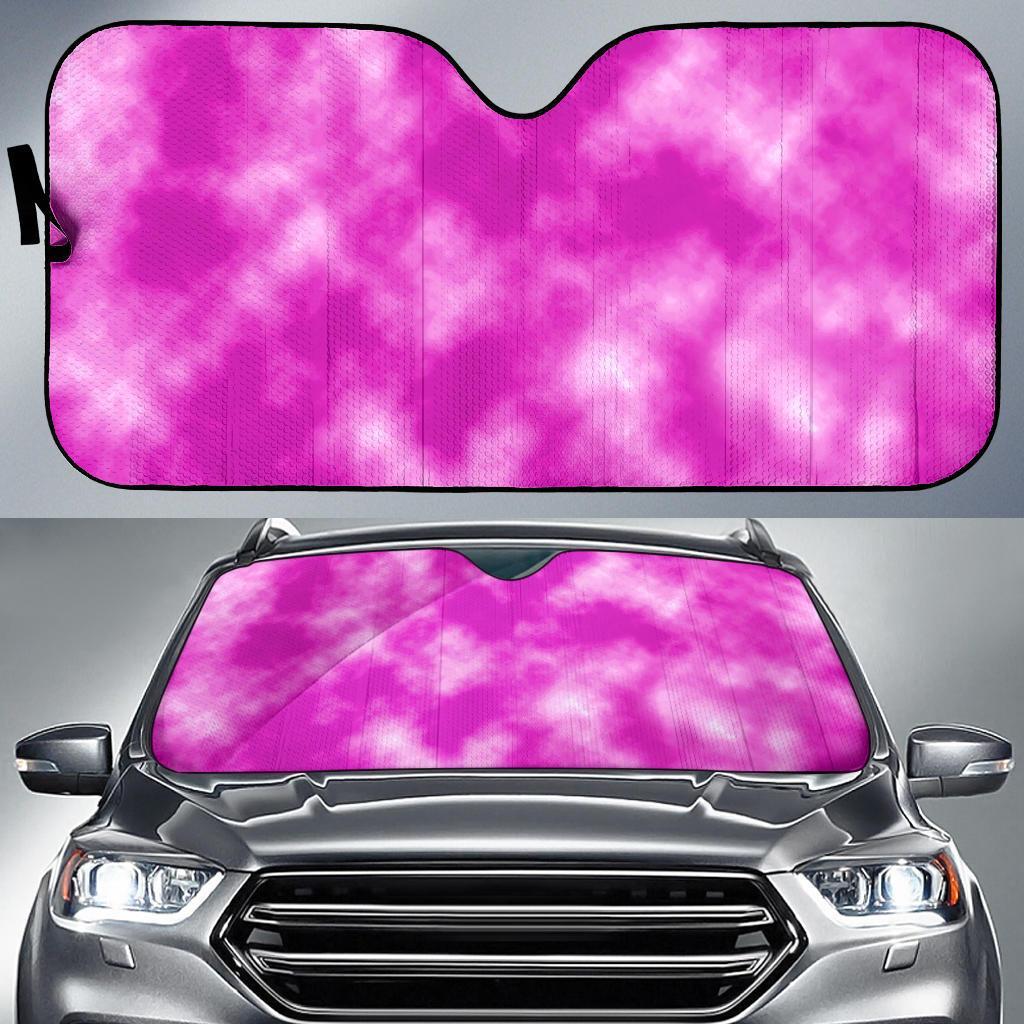 Tie Dye Pink Design Print Car Sun Shade For Windshield