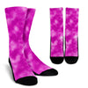 Tie Dye Pink Design Print Crew Socks
