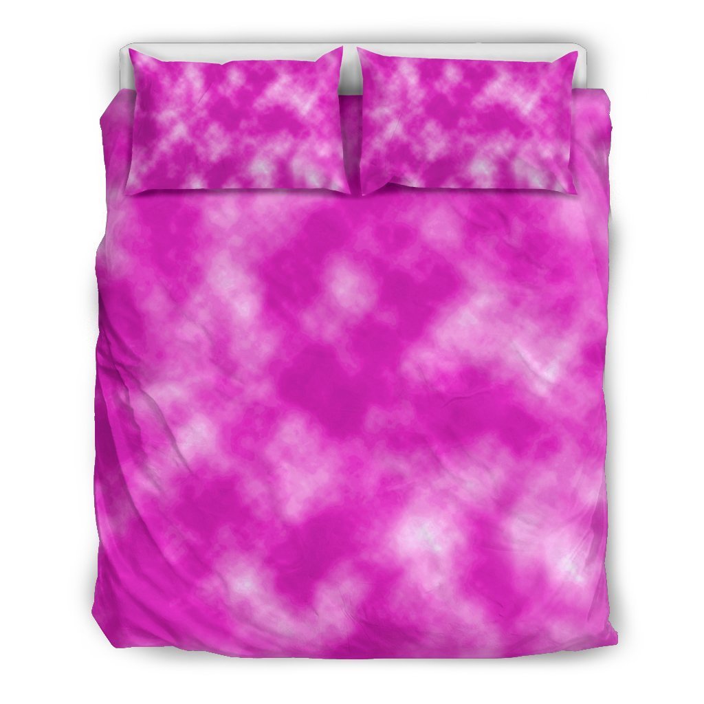 Tie Dye Pink Design Print Duvet Cover Bedding Set