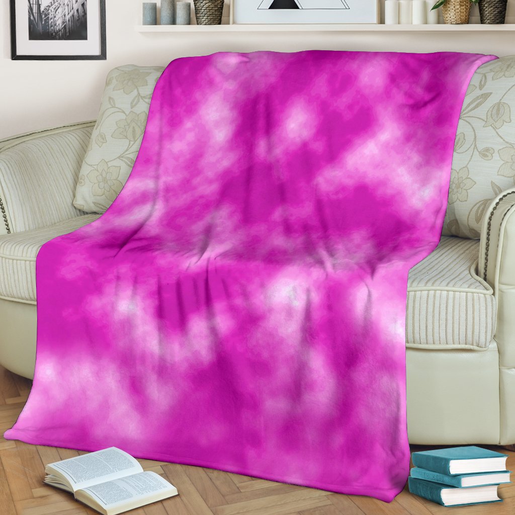 Tie Dye Pink Design Print Fleece Blanket